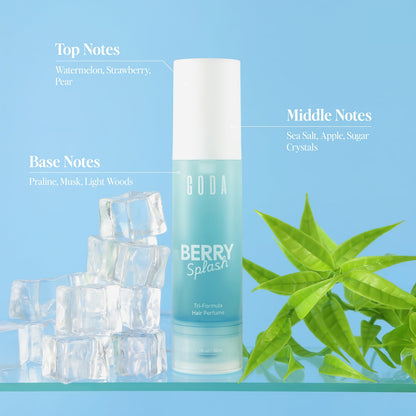 Goda Hair Perfume Spray (Berry Splash) – Alcohol-Free Hair Fragrance Mist for Women, Refreshes Hair Between Washes, Long-Lasting Scent, Softens & Reduces Frizz, Non-Greasy, All Hair Types