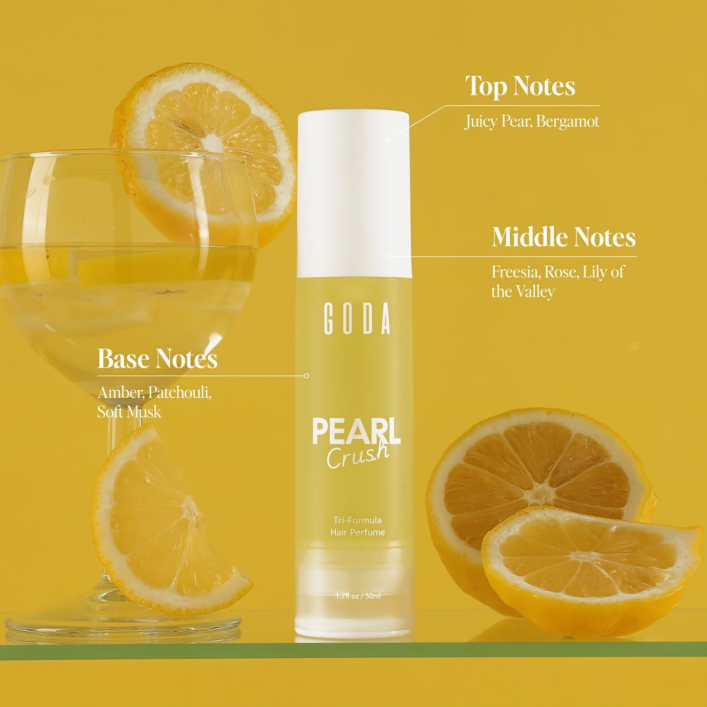 Goda Hair Perfume Spray for Women, Pearl Crush, Alcohol-Free Hair Fragrance Mist, Long-Lasting Fresh Linen Scent, Refreshes Hair Between Washes, Softens & Reduces Frizz, Lightweight, Non-Greasy, All Hair Types