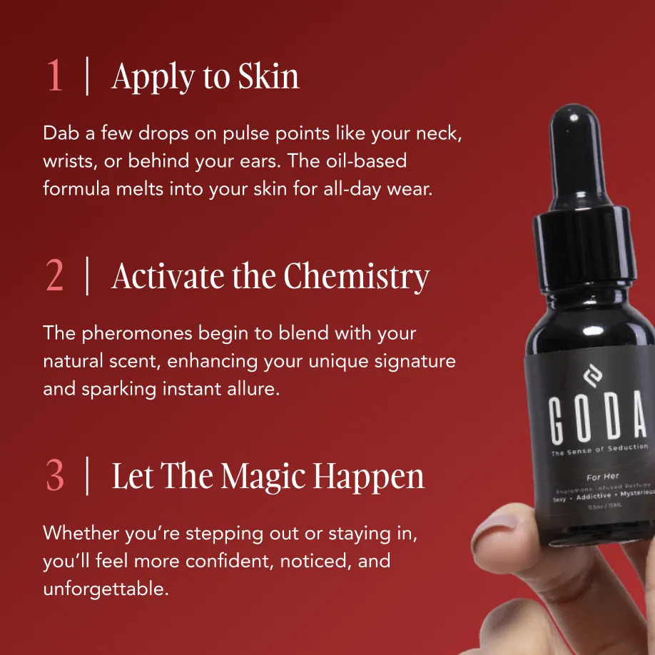 GODA Pheromones Perfume for Women – The Original – Long-Lasting Women's Fragrances with Jasmine and Rose, Vegan & Cruelty-Free – 15ml/0.50 fl. oz