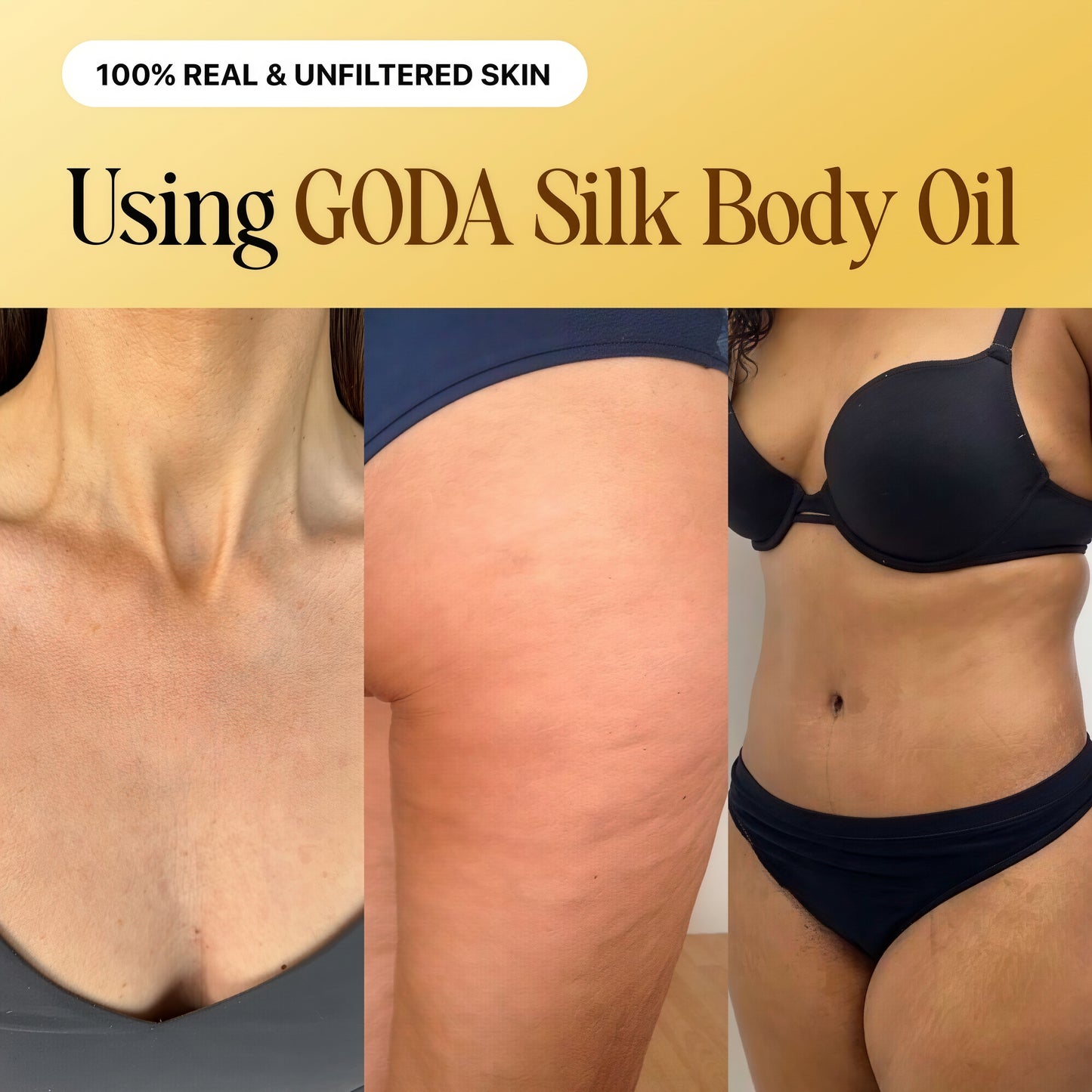 GODA Silk Body Oil Women - Firming Anti Aging Moisturizing Formula, Crepey Skin Hydrating After Shower, Scented Organic Blend Premium Skincare